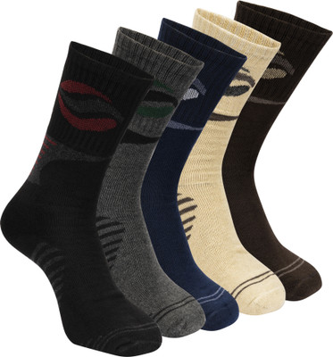 BELMONK Men Printed Mid-Calf/Crew(Pack of 5)