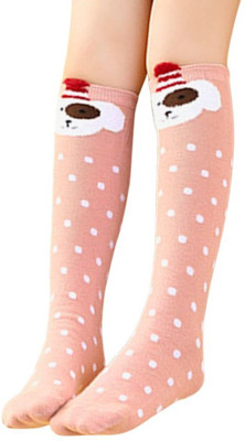 Neska Moda Girls Polka Print Knee High, Over the Knee