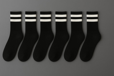 NanoX Men Striped Mid-Calf/Crew(Pack of 6)