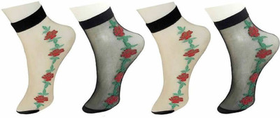 Buyra Women Self Design Ankle Length(Pack of 4)
