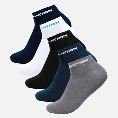 J Fathom Unisex Solid Ankle Length(Pack of 5)