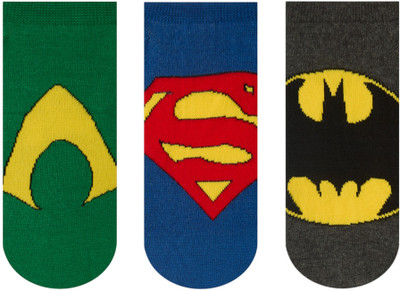 SOCKSXPRESS Justice League Men Self Design Low Cut(Pack of 3)