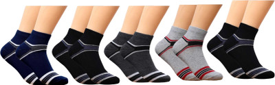 VAPINDIA Men Color Block Ankle Length(Pack of 5)