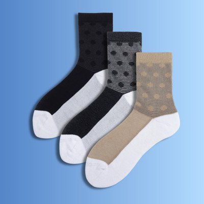 Soxytoes Men & Women Striped Mid-Calf/Crew(Pack of 3)