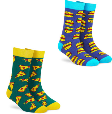 Dynamocks Men & Women Graphic Print Mid-Calf/Crew(Pack of 2)