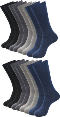 PALMLON Men Solid Mid-Calf/Crew