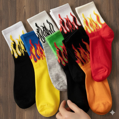 RozzyBlue Men & Women Printed Knee High