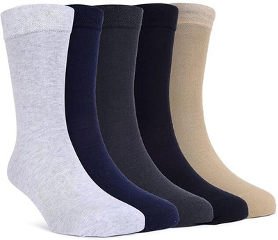 BASKESTHIP Men Solid Calf Length(Pack of 5)