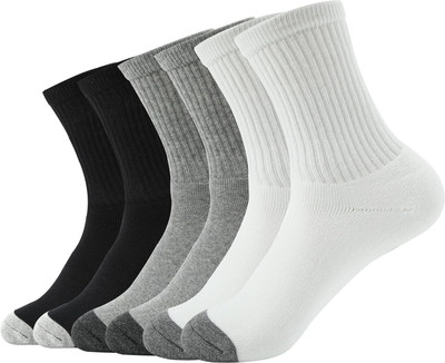 J7P Men & Women Solid Mid-Calf/Crew(Pack of 3)
