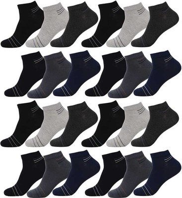 SOCOLOCO Unisex Self Design Ankle Length(Pack of 12)