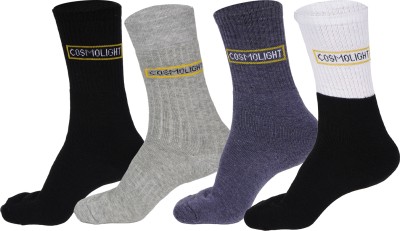 cosmolight Unisex Solid Mid-Calf/Crew(Pack of 4)