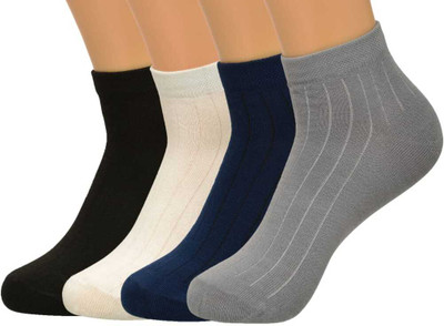 ALPHAFOX Unisex Striped Ankle Length(Pack of 4)