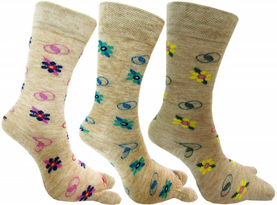 Kolva Women Printed Mid-Calf/Crew(Pack of 3)