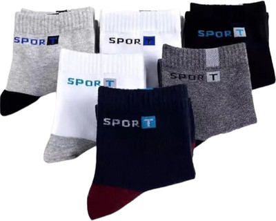 leacom Men Self Design, Solid Ankle Length(Pack of 6)