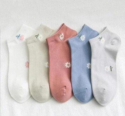 Sting Bee Women Self Design Low Cut(Pack of 5)