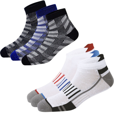 HUSSKINZ Men Self Design, Embellished Ankle Length(Pack of 6)