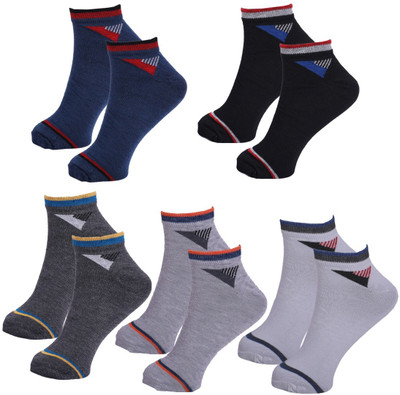 VIONA Men Solid Ankle Length(Pack of 5)