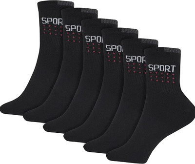 Kalra Hosiery Men Solid Mid-Calf/Crew(Pack of 6)