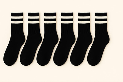 MAMU Women Self Design Mid-Calf/Crew(Pack of 6)