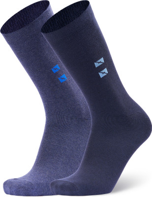 ANCHOR Business/Office/Casual/Formal Cotton Socks For Men Graphic Print Mid-Calf/Crew(Pack of 2)