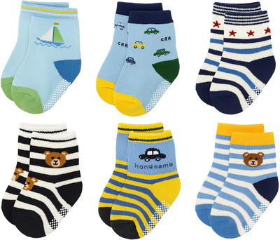 Cuteably Baby Boys & Baby Girls Striped Ankle Length(Pack of 6)