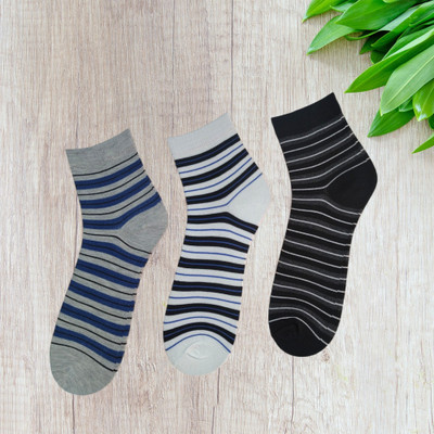 Kalra Hosiery Unisex Striped Ankle Length(Pack of 3)