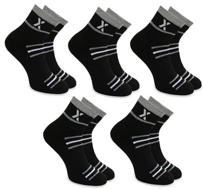 RECKZOZ Men Striped Ankle Length(Pack of 5)