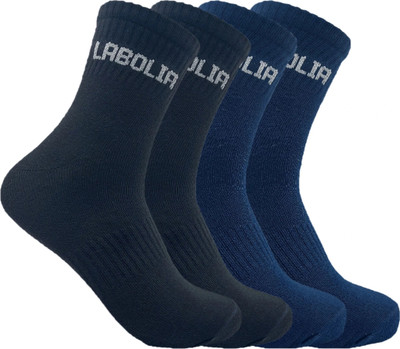 LABOLIA Men & Women Solid Ankle Length, Mid-Calf/Crew(Pack of 2)