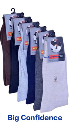 BIG - CONFIDENCE Men Solid Mid-Calf/Crew(Pack of 6)