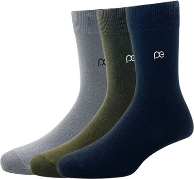 PETER ENGLAND Men Solid Mid-Calf/Crew(Pack of 3)