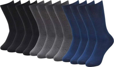 VAPINDIA Men Solid Mid-Calf/Crew(Pack of 12)
