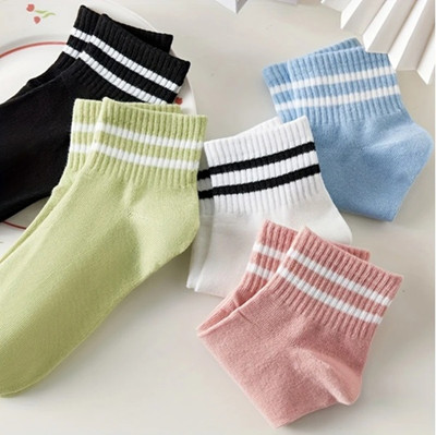 Glenza Trendz Men & Women Striped Mid-Calf/Crew