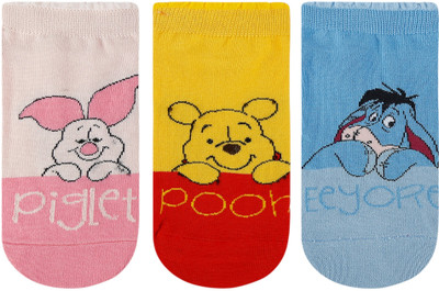 SOCKSXPRESS Disney Winnie The Pooh Women Printed Low Cut(Pack of 3)