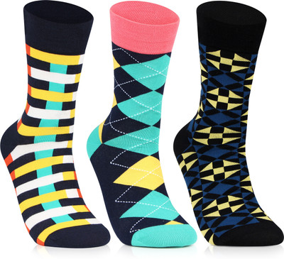 BONJOUR Men Printed Calf Length(Pack of 3)