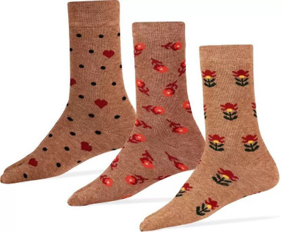 Buyra Women Self Design Ankle Length, Mid-Calf/Crew(Pack of 3)