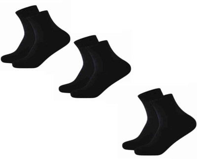 Mansoori Unisex Solid, Self Design Ankle Length, Low Cut(Pack of 3)