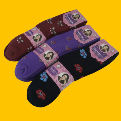 Naosucura Women Woven Mid-Calf/Crew(Pack of 3)