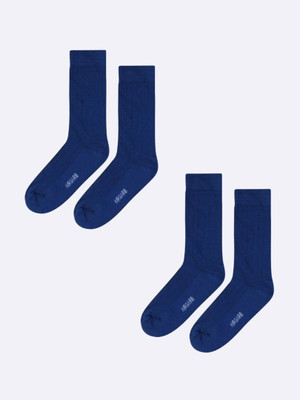 Air Garb Comfort Premium Quality Cotton Socks Men & Women Solid Mid-Calf/Crew(Pack of 2)
