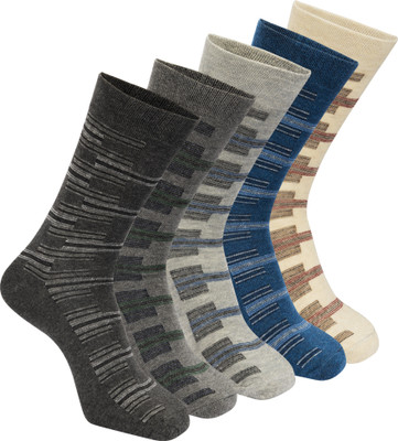BELMONK Men Printed Mid-Calf/Crew(Pack of 5)