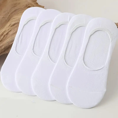 Basketship Men & Women Self Design Peds/Footie/No-Show(Pack of 5)