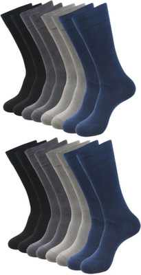 Akeet Trend Men Solid Calf Length(Pack of 8)