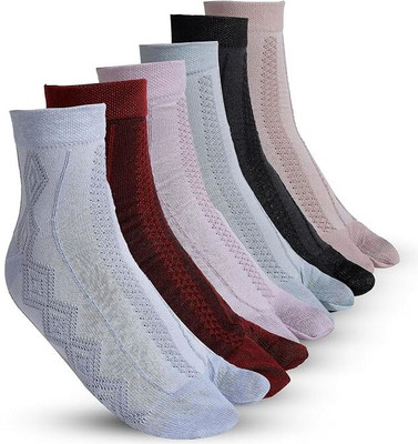 RYSN Women Self Design Ankle Length(Pack of 6)