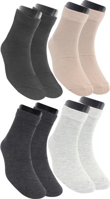 Neska Moda Men & Women Solid Ankle Length(Pack of 4)