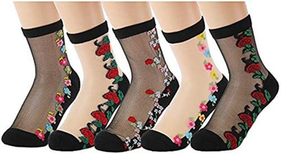 AARVI Women Self Design Ankle Length(Pack of 5)