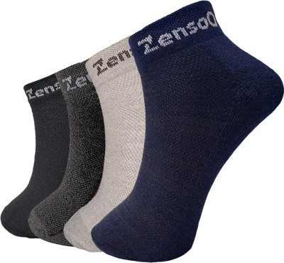 ZensoO Unisex Solid Ankle Length(Pack of 4)