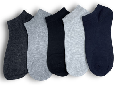 Piea Unisex Solid Ankle Length(Pack of 5)