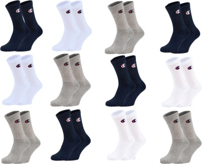 SHOESANDSOX Men & Women Solid Calf Length(Pack of 12)