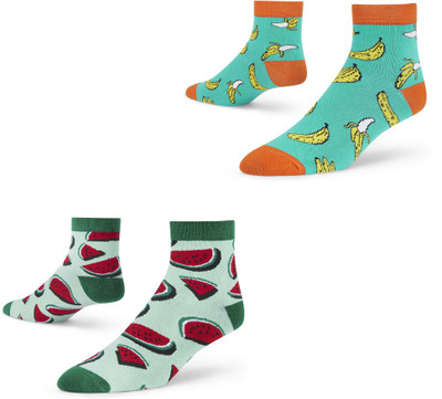Dynamocks Unisex Printed Ankle Length(Pack of 2)