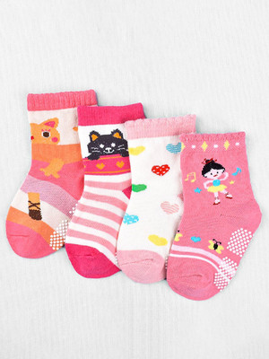 Cuteably Baby Girls Floral Print Ankle Length(Pack of 4)