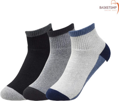 Basketship Men & Women Color Block Ankle Length(Pack of 3)